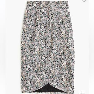 JCrew Tie-back wrap tulip pencil skirt Liberty floral taupe pink sz 8 K7715